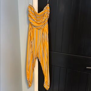 Yellow Striped Jumpsuit